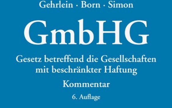 Cover Gehrlein/Born/Simon, GmbHG 6. Auflage