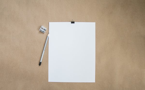 Blatt und Stift