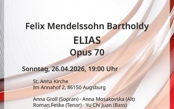 Konzertplakat für die Aufführung von Felix Mendelssohn Bartholdys Oratorium "Elias" am 26.4.26
