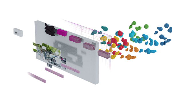 Die Grafik zeigt einen abstrakten Aufbau einer Website.