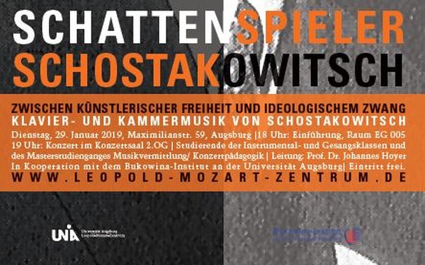 Plakatausschnitt zur Veranstaltung: Schattenspieler Schostakowitsch - Zwischen künstlerischer Freiheit und ideologischem Zwang | 29.1.2019