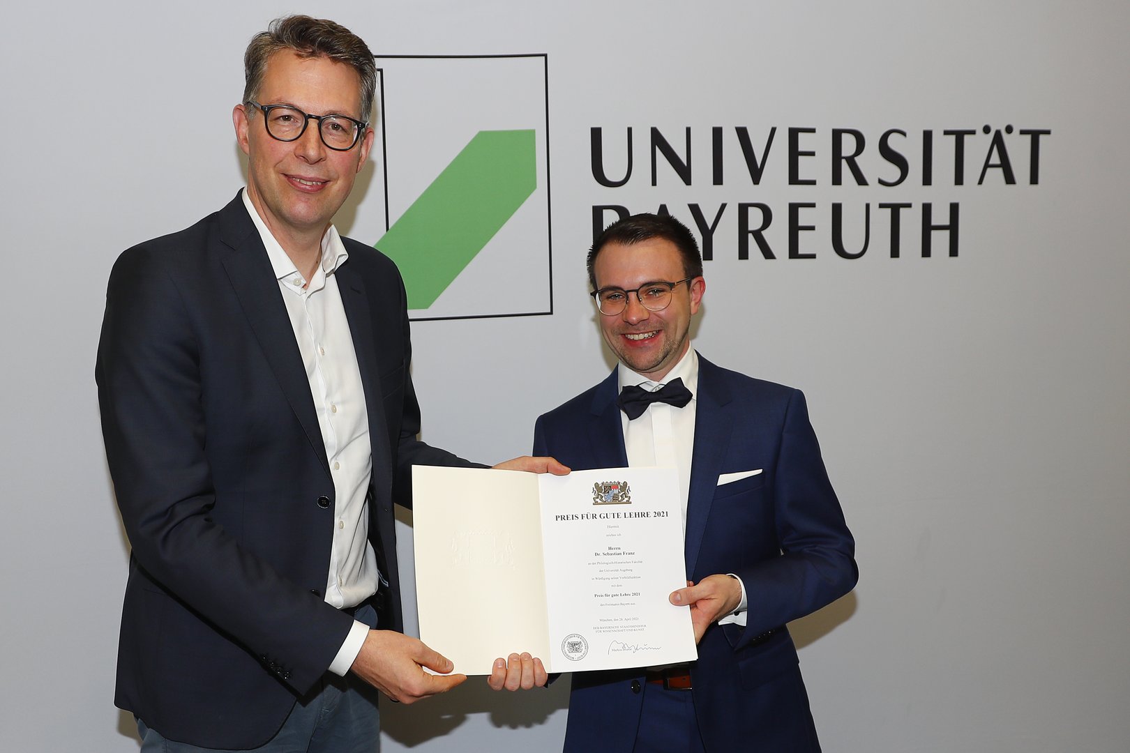 Preis für gute Lehre des Bayerischen Staatsministeriums für Wissenschaft und Kunst für Dr. Sebastian Franz