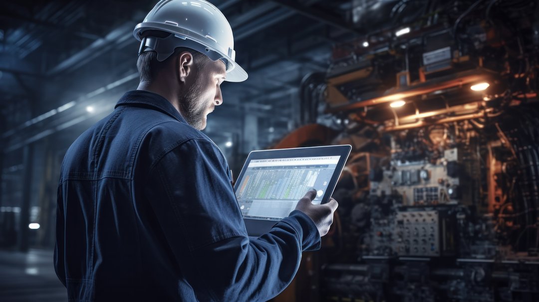 Visualisierung zu Industrie 4.0 Maschinen Tablet