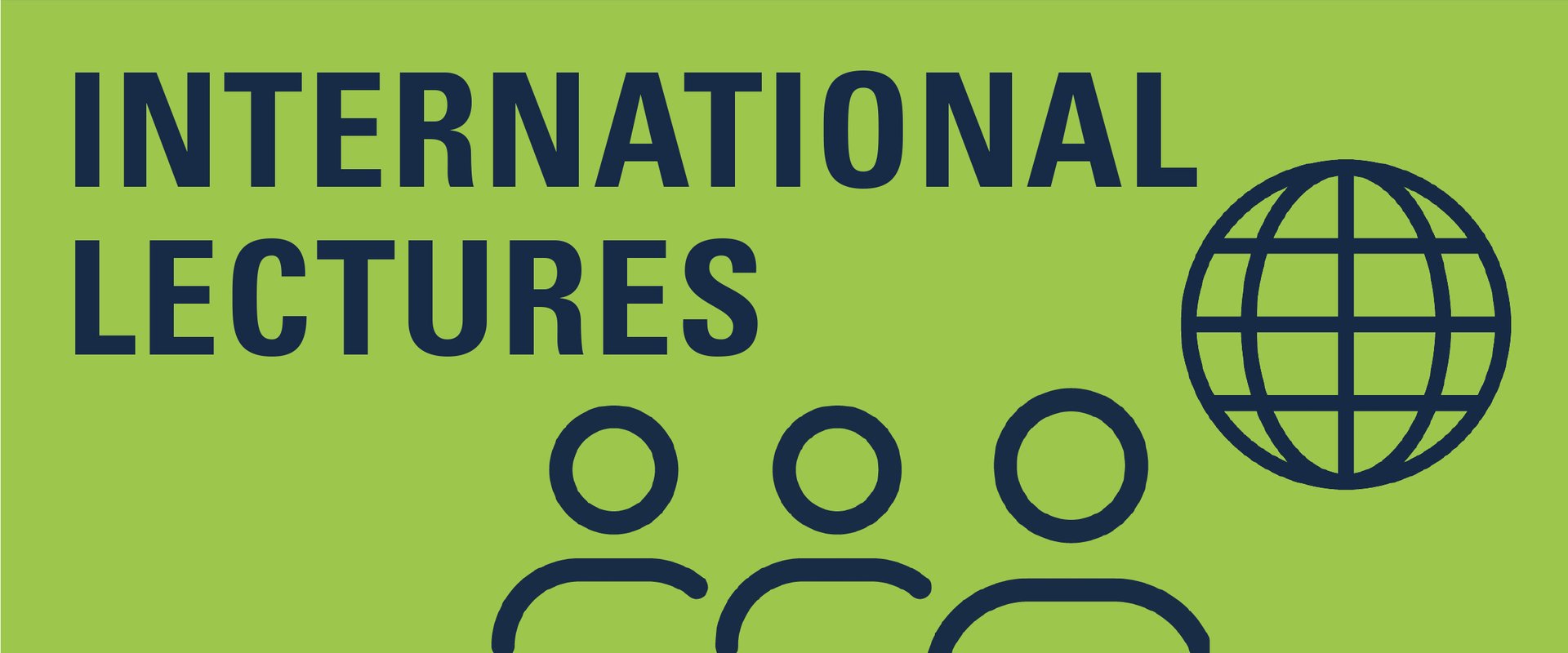 Symbolbild International Lectures hellgrün Figuren Globus