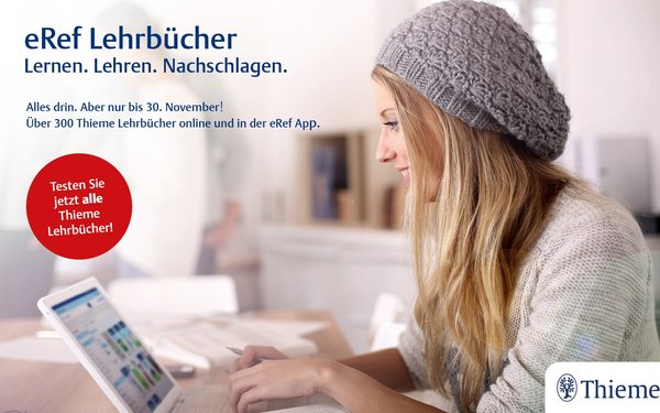 Ankündigung zum E-Book-Test des Thieme-Verlags
