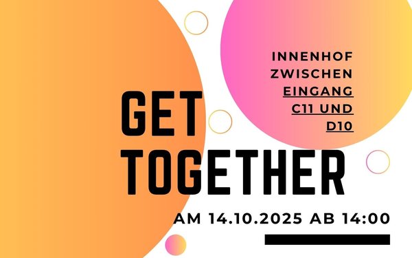 Flyer für das Get Together mit Datum und Ort