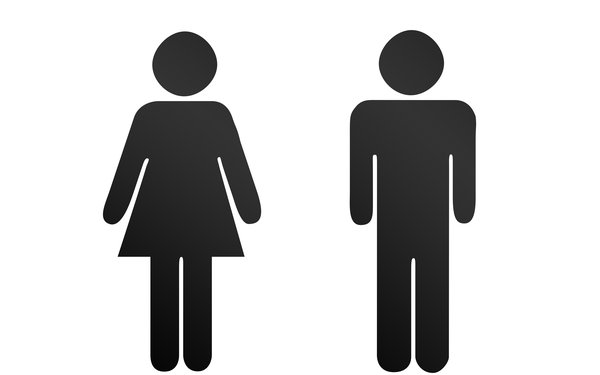 Two icons, man and woman