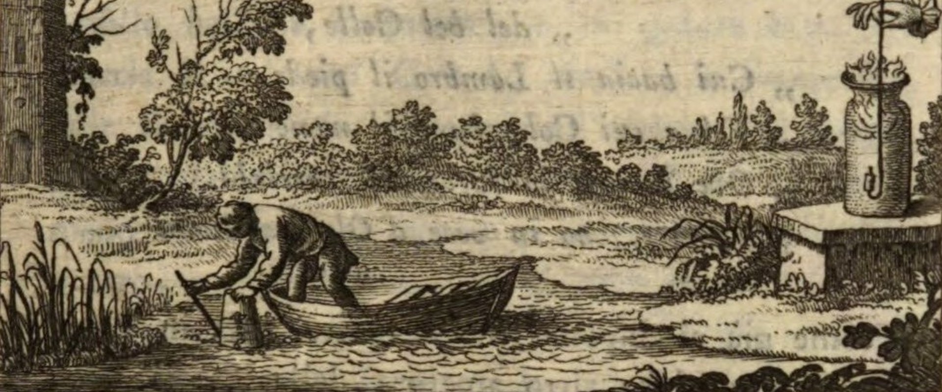 Bild von Boot im Sumpf aus einem Werk von Volta