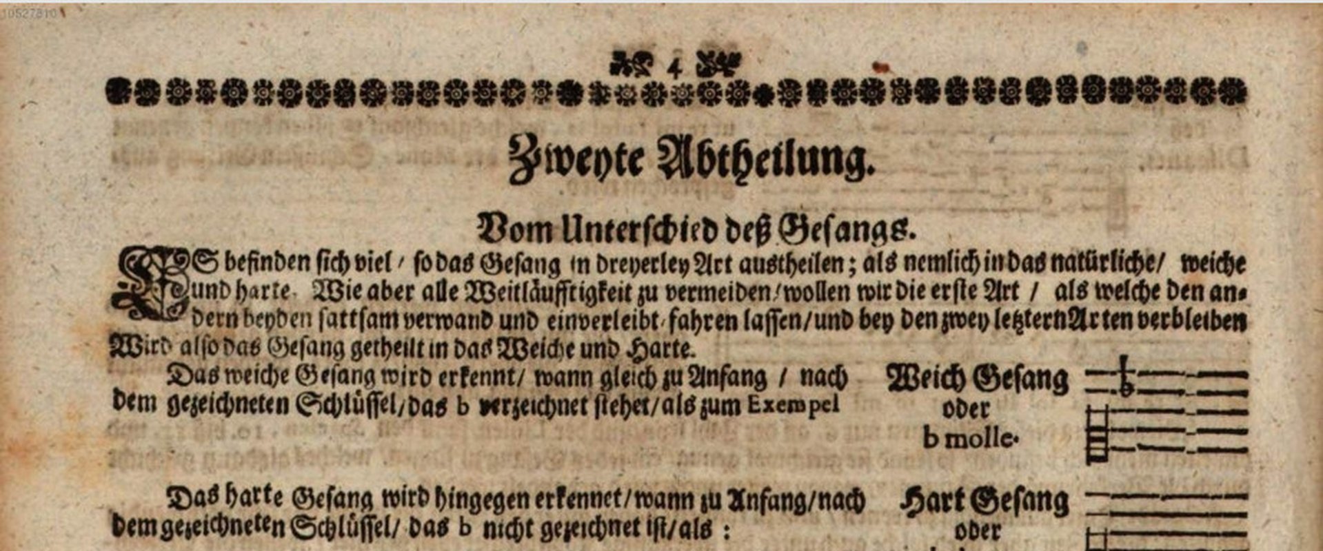 Druckseite "Vom Unterschied des Gesangs" aus Carissimi, G. (1708): Ars Cantandi