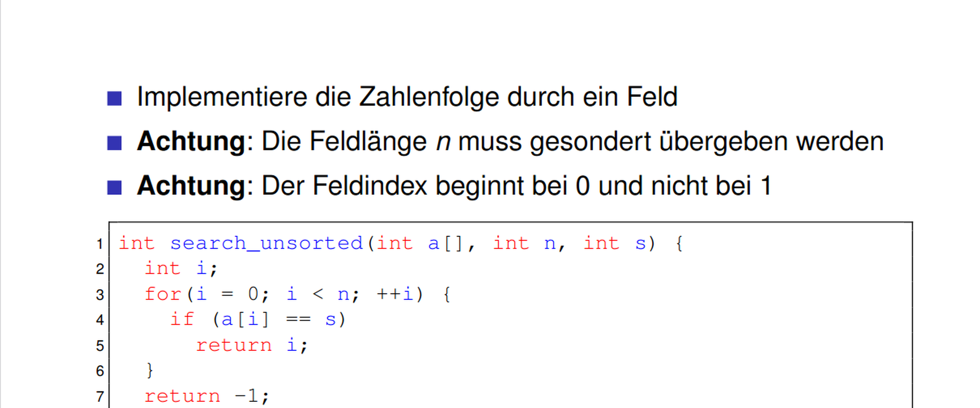 Eine Beispiel-Folie aus dem Vorkurs.