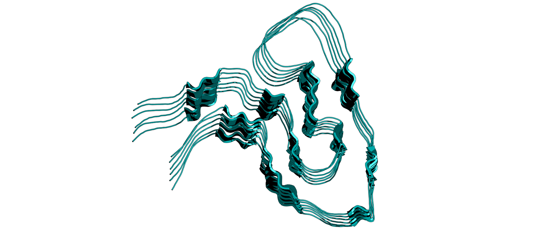 A stack of misfolded proteins building amyloid fibrils