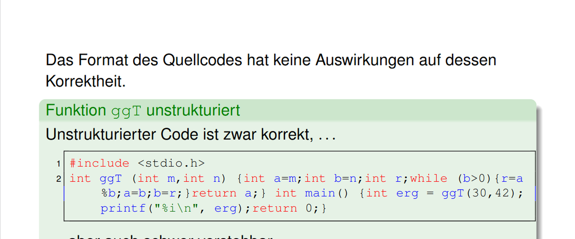 Eine Beispiel-Folie aus dem Vorkurs.