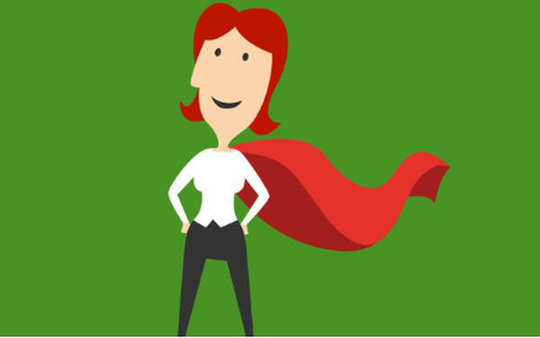 Foto Career-Service, Person mit rotem Umhang, der im Wind flattert