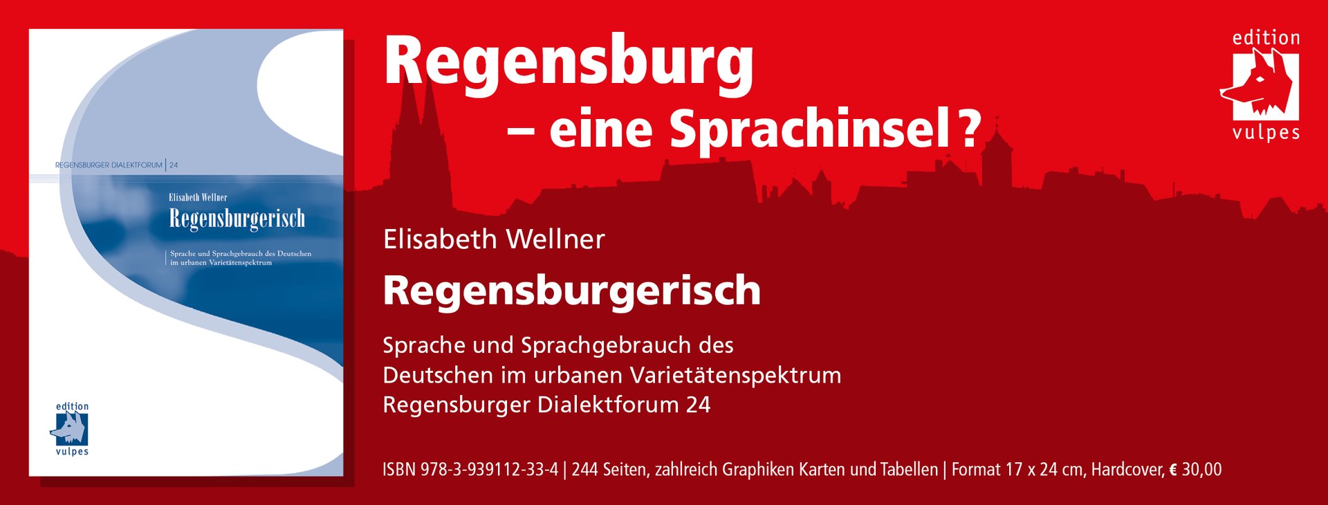 Neuerscheinung von Dr. Elisabeth Wellner: "Regensburgerisch"