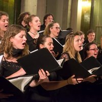 Chorsänger*innen beim Konzert