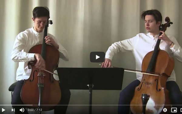 Startbildschirm zum YouTube-Video des Celloduos