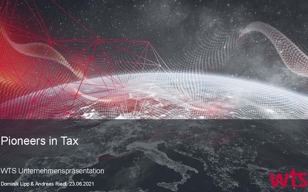 Startfolie der WTS-Präsentation im Rahmen von BTax10