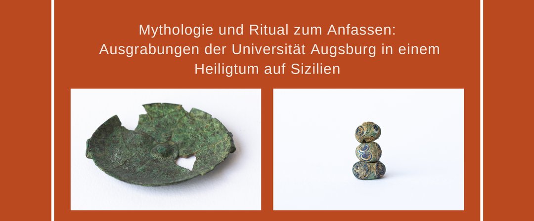 Eine Bronze Patera und drei Augenperlen