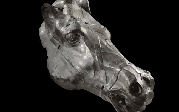 Bronzestatue Pferdekopf