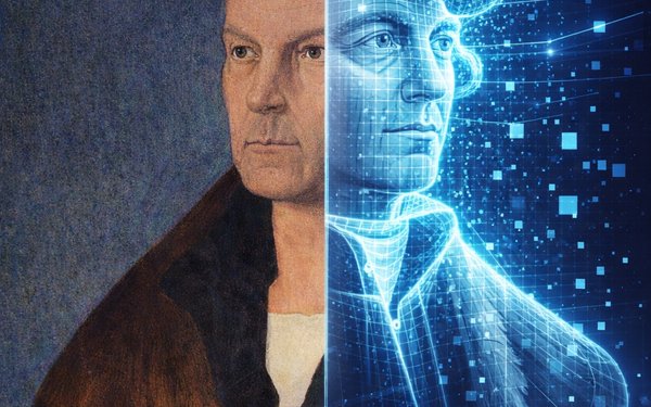 KI generiertes Bild von ChatGPT, das das D��rer Gem?lde von Jakob Fugger als vermeintlich digitalen Zwilling zeigt