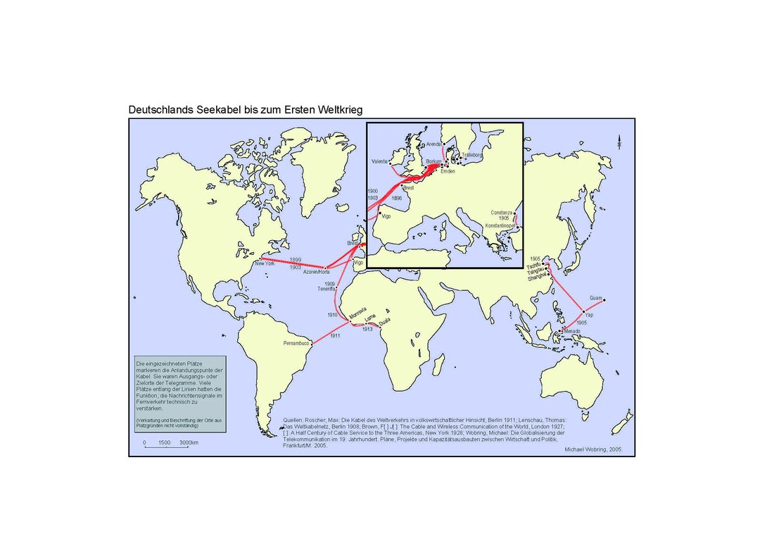 Deutschlands Seekabel bis zu WK1