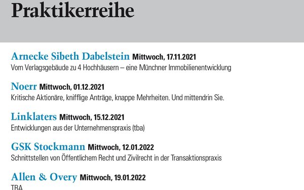 Praktikerreihe 2021/22