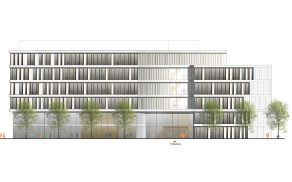 Architektenskizze für das Gebäude