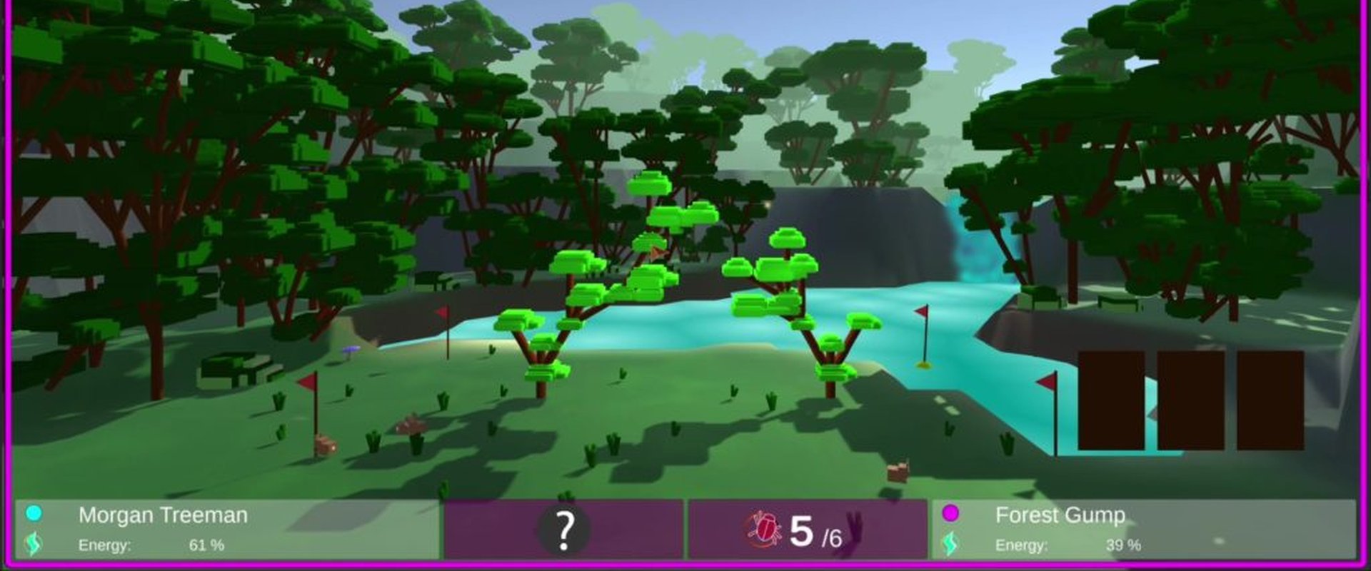 Screeshot eines von Studierenden entwickelten Games