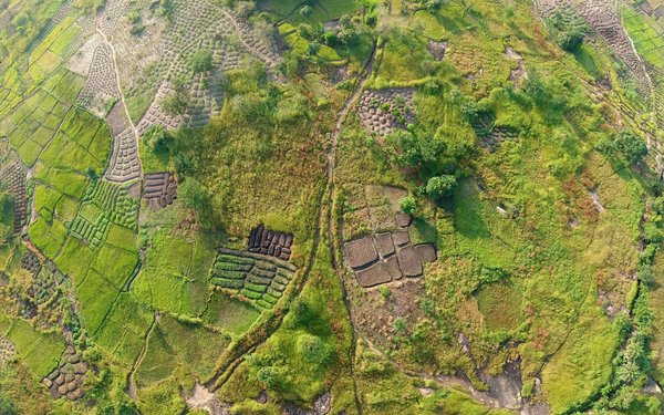 Landwirtschaftlich genutzte Felder in Afrika