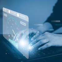 Laptop mit Speedtest