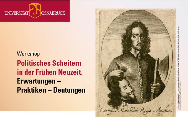 Bewerbungsplakat für den Workshop Politisches Scheitern in der frühen Neuzeit an der Uni Osnabrück