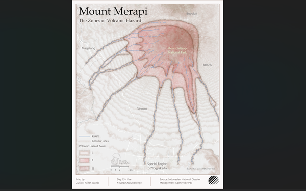 ZA Mapped Mount Merapi for #30DayMapChallenge Day 15