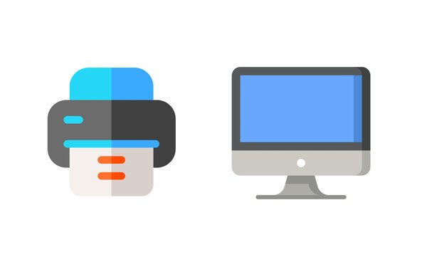Drucker und Computer