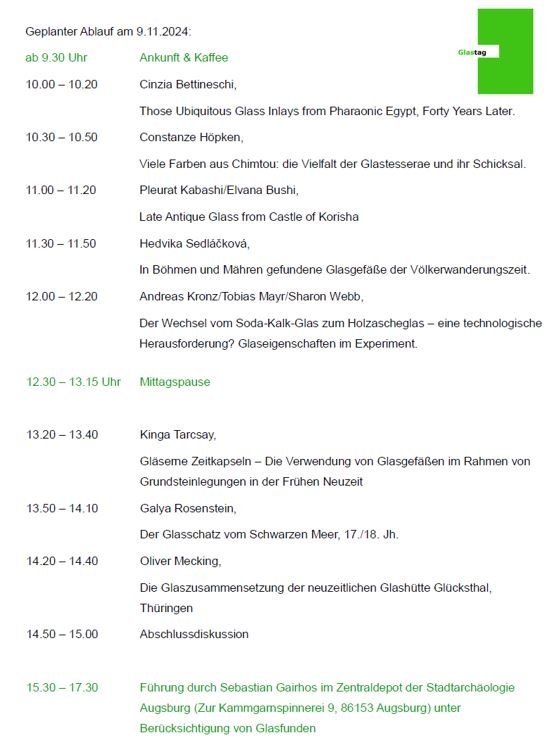 Einzelne Programmpunkte des Glastags 2024