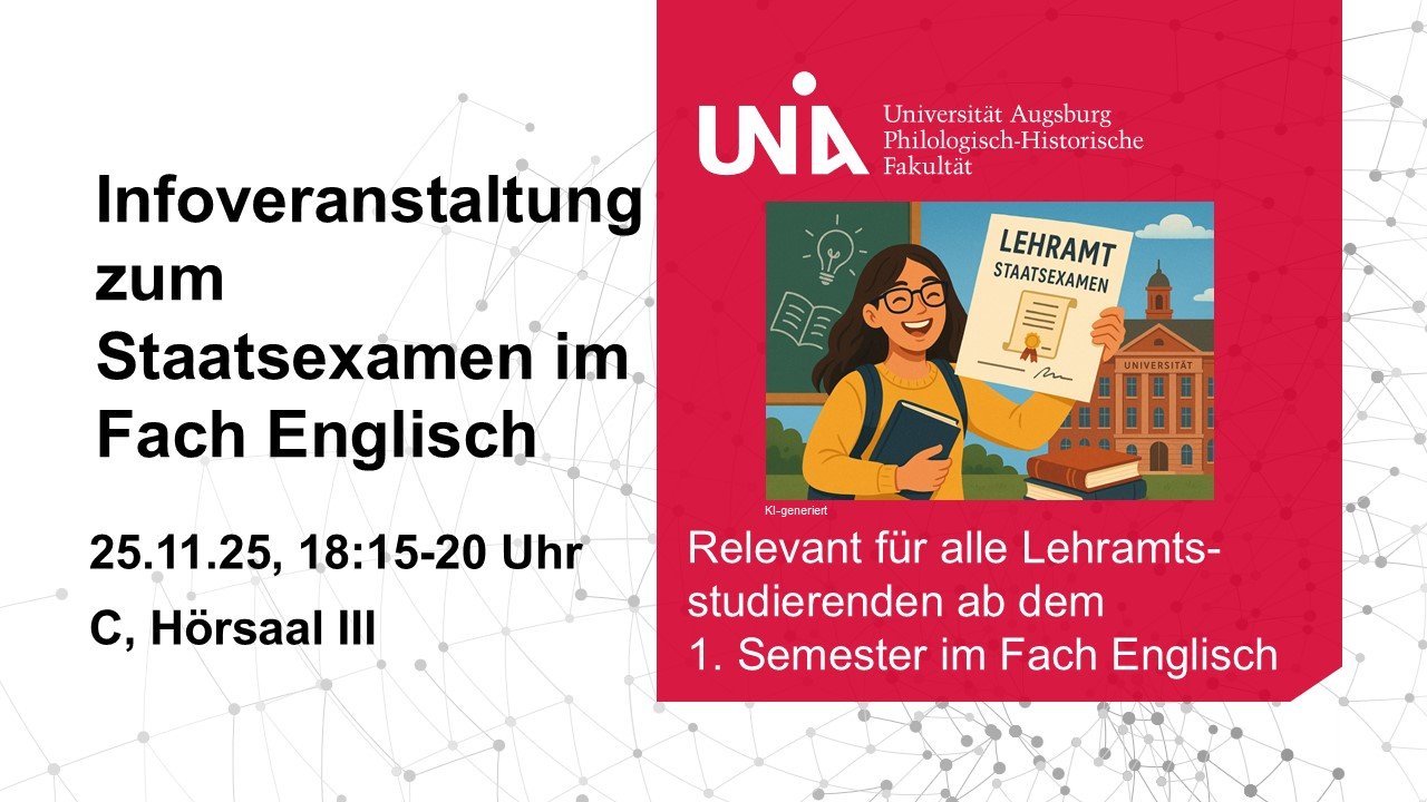 Informationsveranstaltung zum Staatsexamen im Fach Englisch
