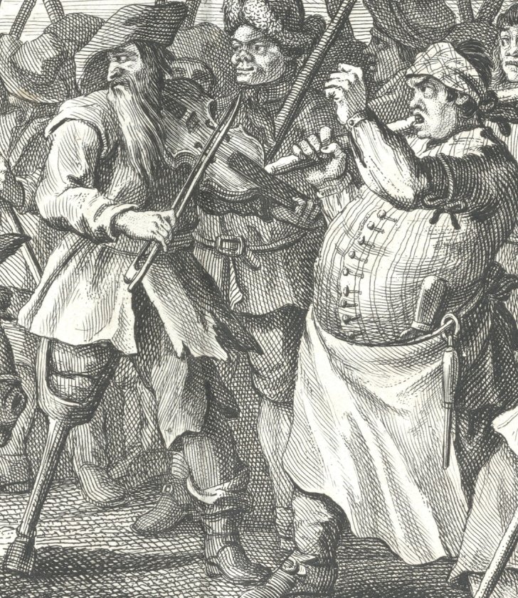 Kupferstich aus Hudibras von Samuel Butler