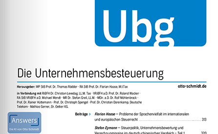 Veröffentlichung in der Ubg