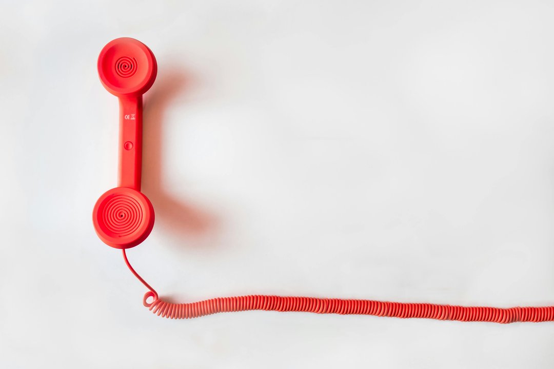 A red telephone receiver