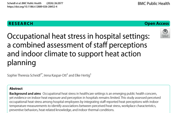 Occupational heat stress in hospital settings