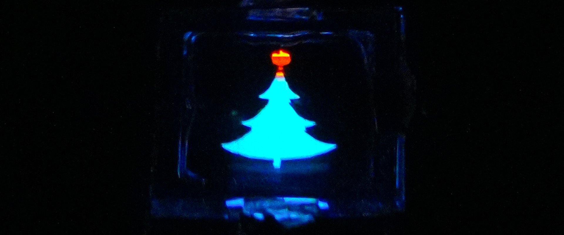 Fotograph of an OLED picturing a christmas Tree