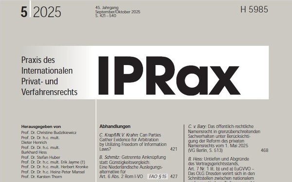 IPRax 05/2025 - Cover