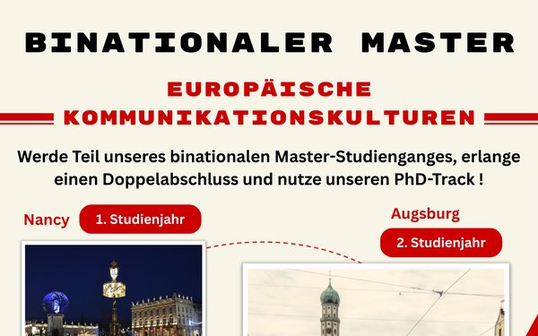 Poster zum binationalen Master - Europäische Kommunikationskulturen