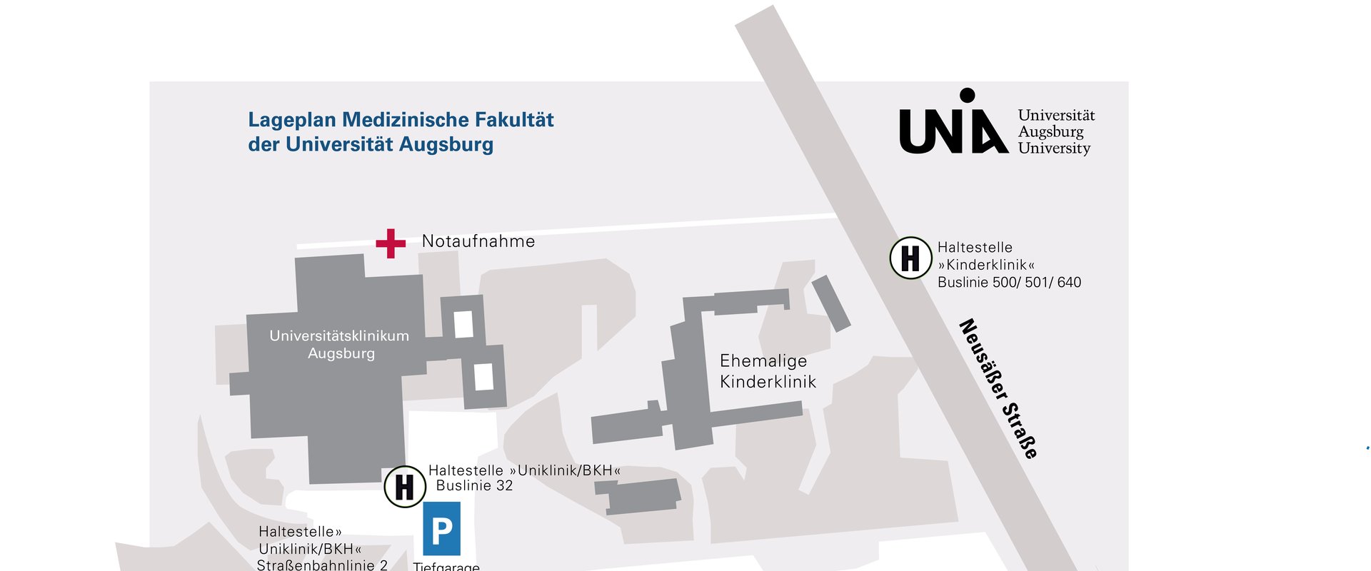 Lageplan Medizinische Fakultät - Interimsgebäude