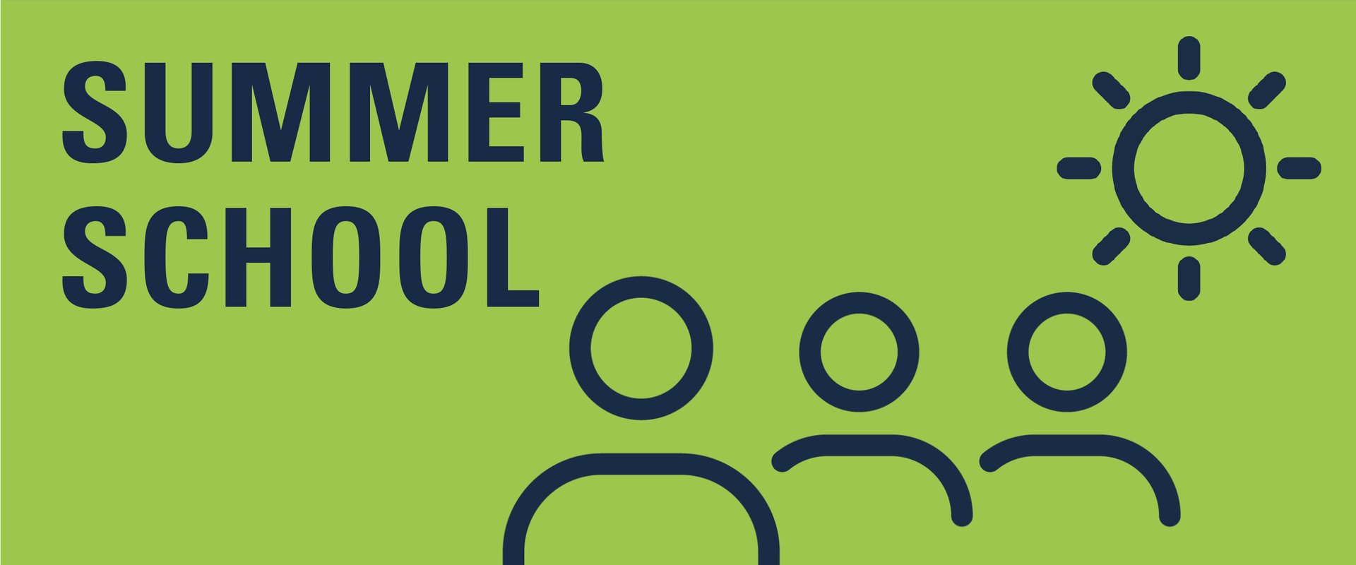 Symbolbild Summerschool hellgrün Figuren Sonne