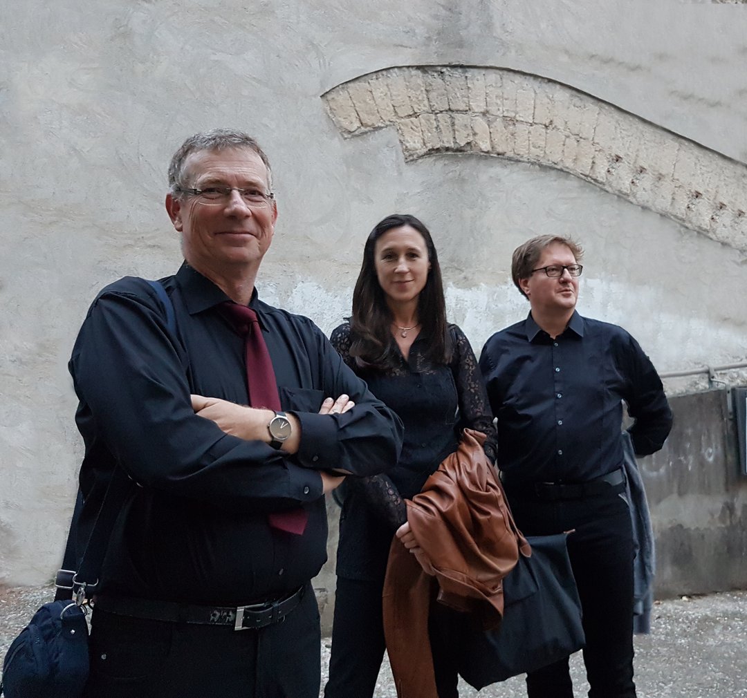 Bild vom Aufenthalt während des Erasmus-Austausch Salerno 2016, Gruppenbild von Prof. Nagel, Prof. Steinbrecher und Prof. Harrer