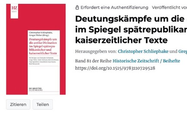 Cover des Buches zur Deutungskämpfen um die antike Divination