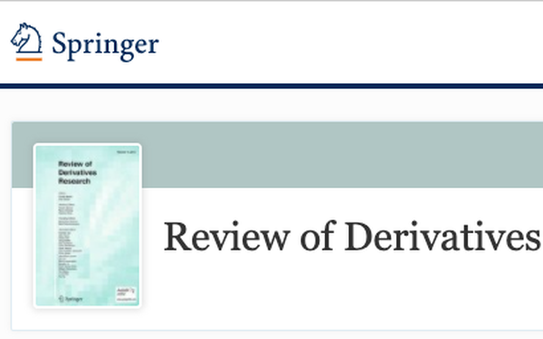 Review of Derivatives Research Cover