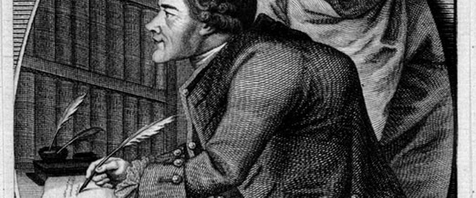 Kupferstich, auf dem Franz Seraph Kohlbrenner, Herausgeber des Churbaierischen Intelligenzblatts, abgebildet ist