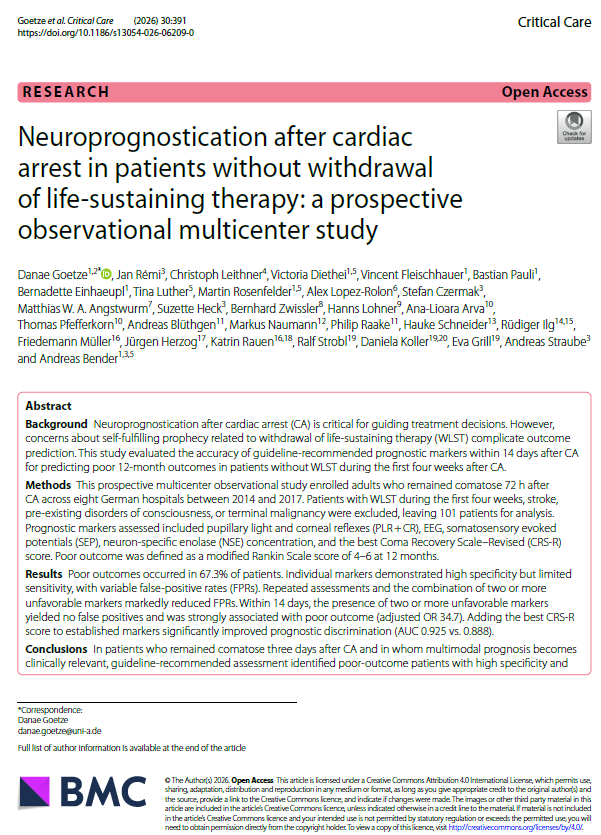 Critical Care Paper veröffentlicht